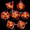 NONE 7PCS Lliquid Flow Core Eye of Sauron D20 Dnd Sharp Edge Set Di Dadi in Resina D