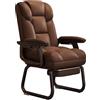 HAQMG Sedie Ufficio Ergonomiche Poltrona Ufficio Senza Ruote, Computer Poltrona Gaming da Camera da Letto Sedia, Poltrona Relax Sedia da Ufficio Divano Libero Sedia da Studio(Brown w/footrest)