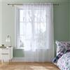 Catherine Lansfield Wisteria Floral Tenda a pannello in voile, 140 x 122 cm, colore: Bianco