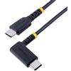 StarTech.com Cavo di Ricarica USB-C a 90° da 1m - Cavetto di Ricarica Veloce USB Tipo-C per uso intensivo - Cavo Dati USB 2.0 Type-C a C in Resistente Fibra Aramidica - PD 60W 3A (R2CCR-1M-USB-CABLE)