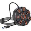 Xnuiasqe Hub USB Multiporta USB 3.0 A 10 Porte, Adattatore USB Extender per Laptop, Desktop, PC, Auto, Console di Gioco