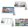 Calendari tavolo trimestrali Paesaggi e Città - 12 fogli 19 x 14,5 cm personalizzate o neutre