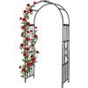 Relaxdays Arco per rose in metallo, da giardino, HLP: 206 x 114 x 50 cm, per piante rampicanti, romantico, nero