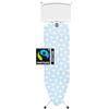 Brabantia - Ironing Board B - with XL Steam Unit Holder - Medium & Foldable - Adjustable Height - Non-Slip Rubber Feet Cotton Cover - Child & Transport Lock - Fresh Breeze - 124 x 38 cm