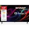 Sharp Smart TV 43" LED 4K Ultra HD Sistema Google TV Classe F Nero 43HL4765E Sharp