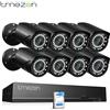 TMEZON Kit IP Poe con 8 Telecamere Bullet con audio NVR 8 Canali 8Mp 4K Hard Disk 2TB