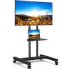 Supporto TV Da Pavimento Con Ruote Carrello Staffa Porta Mobile Stand Regolabile