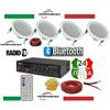 KIT N2 AUDIO FILODIFFUSIONE BLUETOOTH+USB+RADIO FM+TELECOMANDO+4CASSE DA INCASSO