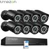 TMEZON Kit IP Poe con 8 Telecamere Bullet con audio NVR 8 Canali 8Mp 4K Hard Disk 2TB