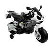 LEAN TOYS Kinder Motorrad Elettrico 12V 2x45W EVA LED BMW Argento Triciclo