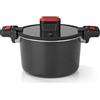 DS Produkte GOURMETmaxx Pentola a risparmio energetico in alluminio 5,8 l - nero/rosso