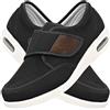 POFH Uomo Chiusura per L'artrite del Piede Extra Largo Artrite Edema Chiusura Regolabile Memory Foam Sportive da Jogging Fitness Ortopediche(Color:Black,Size:45 EU)