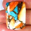 Gemstonedesire 33,10 Cts Spiny Oyster Rame Turchese Cuscino Cabochon 20x28x5mm Gemme Trattate