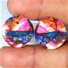 Gemstonedesire Coppia di cabine rotonde in rame turchese ostriche spinose 27,05 ct 19x19x3 m...