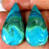 Gemstonedesire COPPIA CRISOCOLLA DI MALACHITE NATURALE 40,60 CT 15x29x5 mm pietra preziosa p...