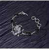 Fatto a mano Bracciale Fiocco di Neve Ossidiana Gemma Argento Sterling 925 Gioielli Fatti ...