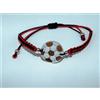 Bracciale Uomo Cammeo di Argento 925 Rosso in Nero Calcio Blu Cameo e Regolabile