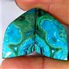 Gemstonedesire COPPIA CRISOCOLLA MALACHITE NATURALE 39,60 ct 17x24x4 mm pietra preziosa scio...