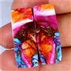 Gemstonedesire Coppia di cuscini in rame turchese ostriche spinose 23,70 ct 11x30x3 mm pietr...