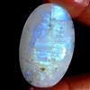 Gemstonedesire Pietra di luna arcobaleno di potenza naturale 76,20 ct.100% ovale 27 x 43 x 7...