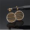 ORECCHINI CERCHI MOTIVI GEOMETRICI IN ORO GIALLO E BIANCO 18KT