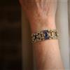Braccialetto Dorato Arte Deco Strass Blu Matrimonio Vintage Stile Great' QD29