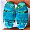 Gemstonedesire COPPIA CRISOCOLLA MALACHITE NATURALE 28,80 CT 12x27x4 mm forma ovale pietra p...