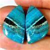 Gemstonedesire COPPIA CRISOCOLLA DI MALACHITE NATURALE 26,50 CT 14x25x5 mm pietra preziosa a...