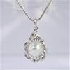 COMOTO Collana con ciondolo di perle bianche dei mari del sud ad alta lucentezza 11,...