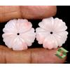 SBI Gems 30,38 CTS Opale Rosa Naturale Intagliato A Mano Paio Forma Fiore 25x25 Mm Gemme