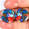 Gemstonedesire Coppia di gemme tonde 20x20x3 mm trattate in rame turchese ostrica spinosa 27...