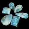 Gemstonedesire 106,80Cts 100%Natural Sky Blue Larimar cab Mix lotto all'ingrosso 6 pezzi gemme