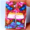 Gemstonedesire Coppia di cuscini in rame turchese con ostriche spinose 28,05 ct 11x29x3 mm p...