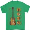 Gil dan Un Chitarra Blueprint Musica Rock N Rotolo Chitarrista T-Shirt 100% Cotone
