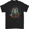 Gildan Spazio Nave Fantasia Galeone Vela Marinaio T-Shirt 100% IN Cotone
