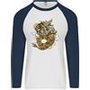 Fruit of the Loom Steampunk Dragon Uomo L/S Baseball T-Shirt