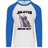 Fruit of the Loom T-Shirt Da Baseball Lungo Uomo Jiu Jitsu Word Cloud MMA Arti Marziali Miste