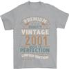 Gildan Maglietta Uomo Premium Vintage 25° Compleanno 2001 100% Cotone