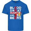 Gildan Blood Sweat Rugby E Birre Inghilterra Divertente Uomo Luce T-Shirt