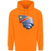 lovetshirts Arricciato Dr Congo Bandiera Congolese Giorno Calcio Uomo 80% Cotone Felpa