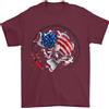 Gildan USA Pesca Bandiera Americana Pescatore T-Shirt 100% Cotone