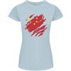 Gildan Torn Cina Bandiera Cinese Giorno Calcio Donna Minuta Taglio T-Shirt