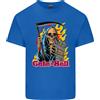 Gildan Carino Hell Cat Grim Reaper Skull Halloween Uomo Maglietta Leggera In Cotone