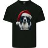 Gildan Natale Border Collie che Indossa Un Cappello Cane Uomo Cotone Leggero T-Shirt