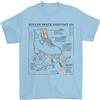 Gildan Roller Skate Stivale Blueprint T-Shirt 100% IN Cotone