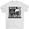 Gil dan T-Shirt Divertente Alcolico Per Uomini Con La Tua Birra E Pranzo 100% Cotone