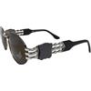 Custom Occhiali da sole uomo anni 90 vintage metallo donna argento lente marrone CUSTOM