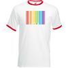 Fruit of the Loom Lgbt T-Shirt Gay Pride Codice a Barre Uomo Colori Arcobaleno Maglietta Completo
