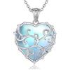 YAFEINI Collana a forma di cuore con pietra di luna, in argento Sterling 925, con ciondolo a forma di cuore, idea regalo per donne