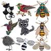 Ulalaza Vintage Animal insetto Spilla Pin Set Elegante Strass Perla Simulata Corpetto Sciarpa Clip Accessori Gioielli
